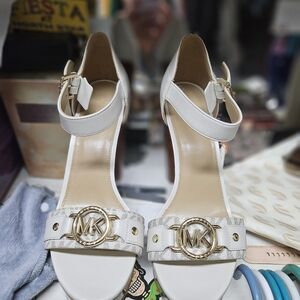 Michael Kors White and Gold Women's Sandals